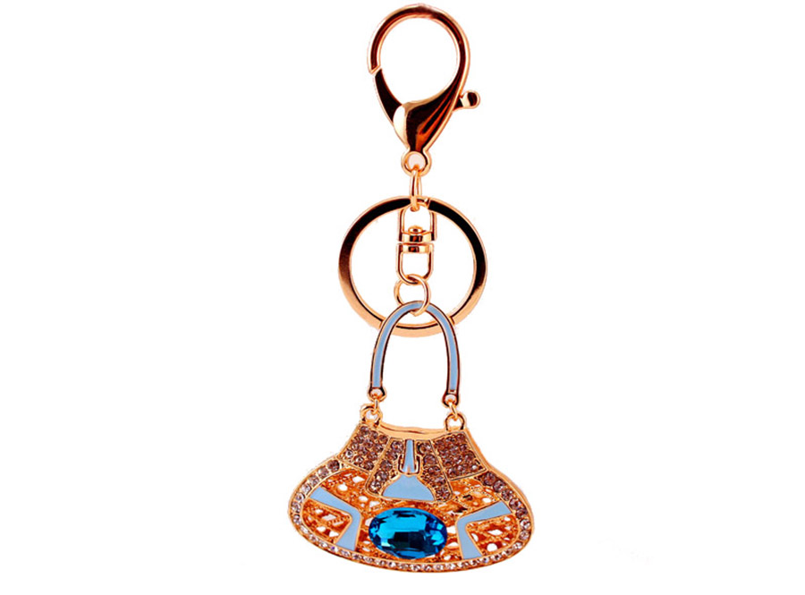 Simple Style Color Block Alloy Inlay Rhinestones Women's Keychain display picture 10
