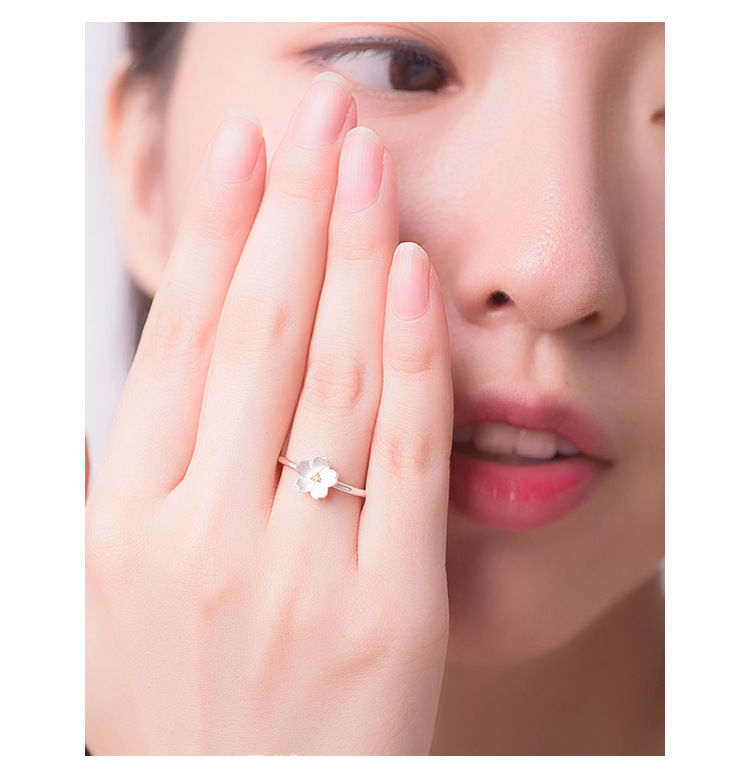 Simple Style Flower Copper Silver Plated Open Rings In Bulk display picture 3