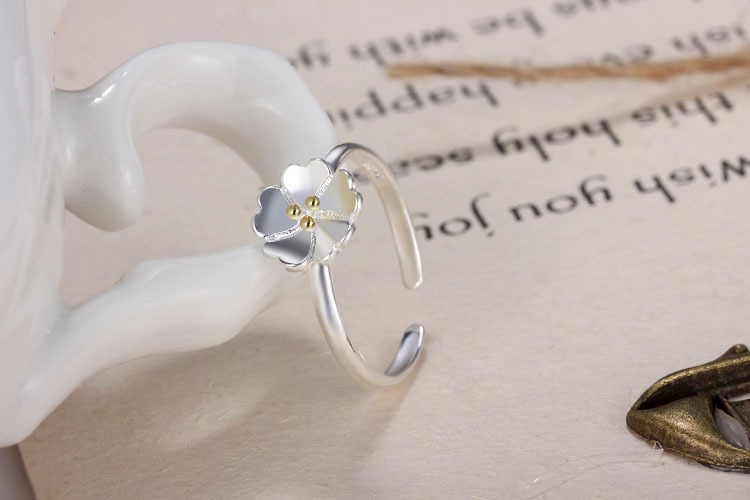 Simple Style Flower Copper Silver Plated Open Rings In Bulk display picture 6