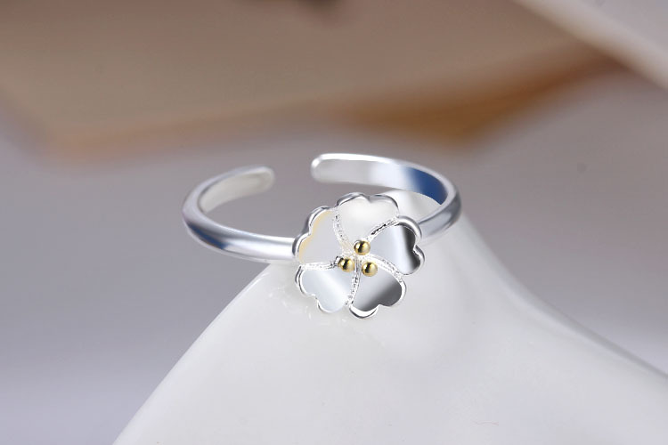 Simple Style Flower Copper Silver Plated Open Rings In Bulk display picture 8