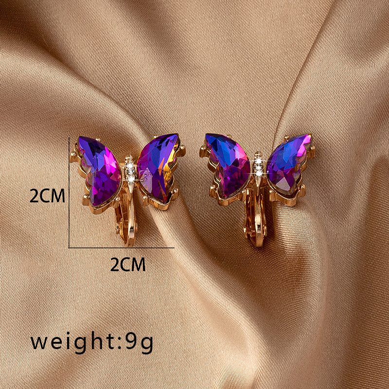 1 Pair Elegant French Style Butterfly Plating Alloy Ear Studs display picture 6