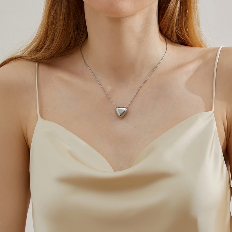 Edelstahl 304 Romantisch Einfacher Stil Überzug Herzform Halskette Mit Anhänger display picture 5