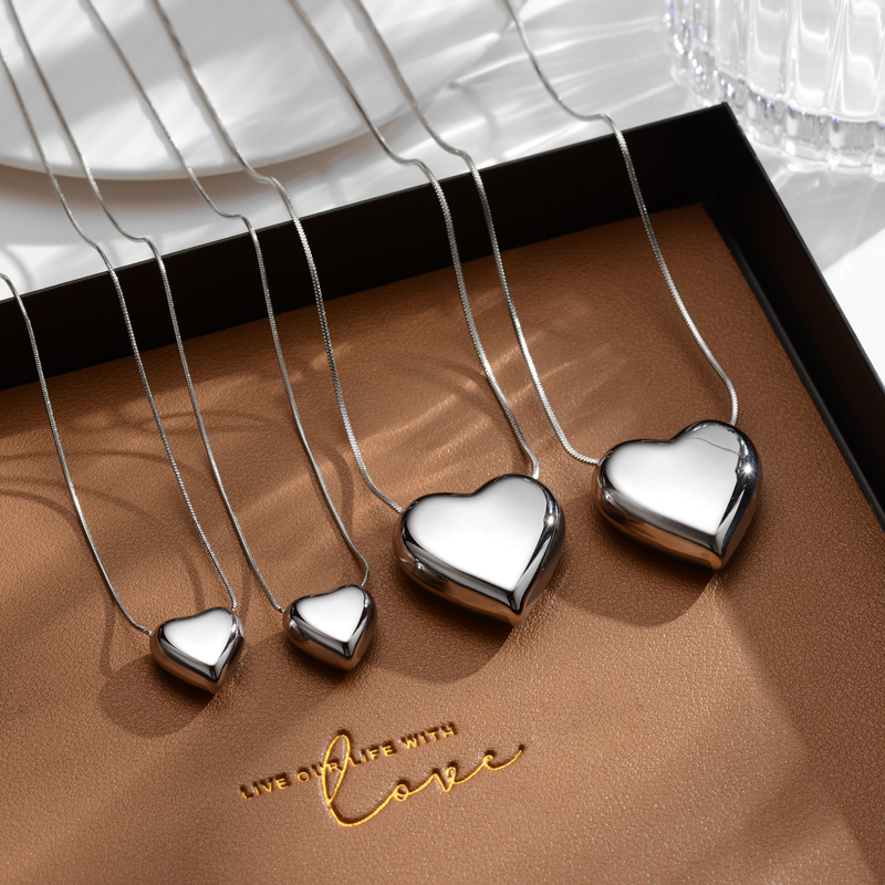 Edelstahl 304 Romantisch Einfacher Stil Überzug Herzform Halskette Mit Anhänger display picture 7