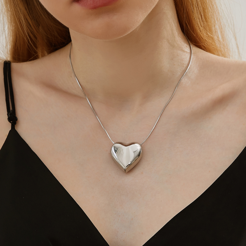 Edelstahl 304 Romantisch Einfacher Stil Überzug Herzform Halskette Mit Anhänger display picture 9