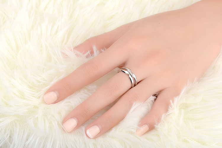Ig Style Simple Style Geometric Copper Plating Hollow Out Inlay Zircon White Gold Plated Open Rings display picture 2
