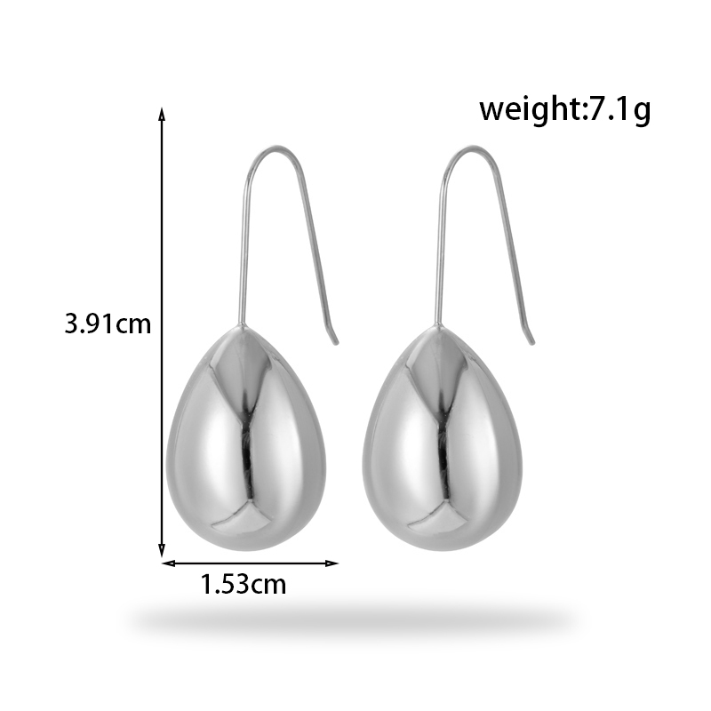 1 Pair Simple Style Water Droplets Heart Shape Rhombus Plating Stainless Steel 18k Gold Plated Drop Earrings display picture 1