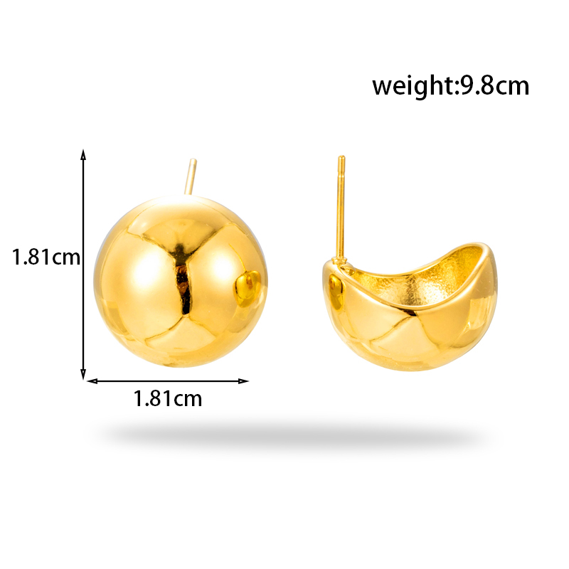 Ig-stil Einfacher Stil Runden Rostfreier Stahl Überzug 18 Karat Vergoldet Ohrringe Halskette display picture 8