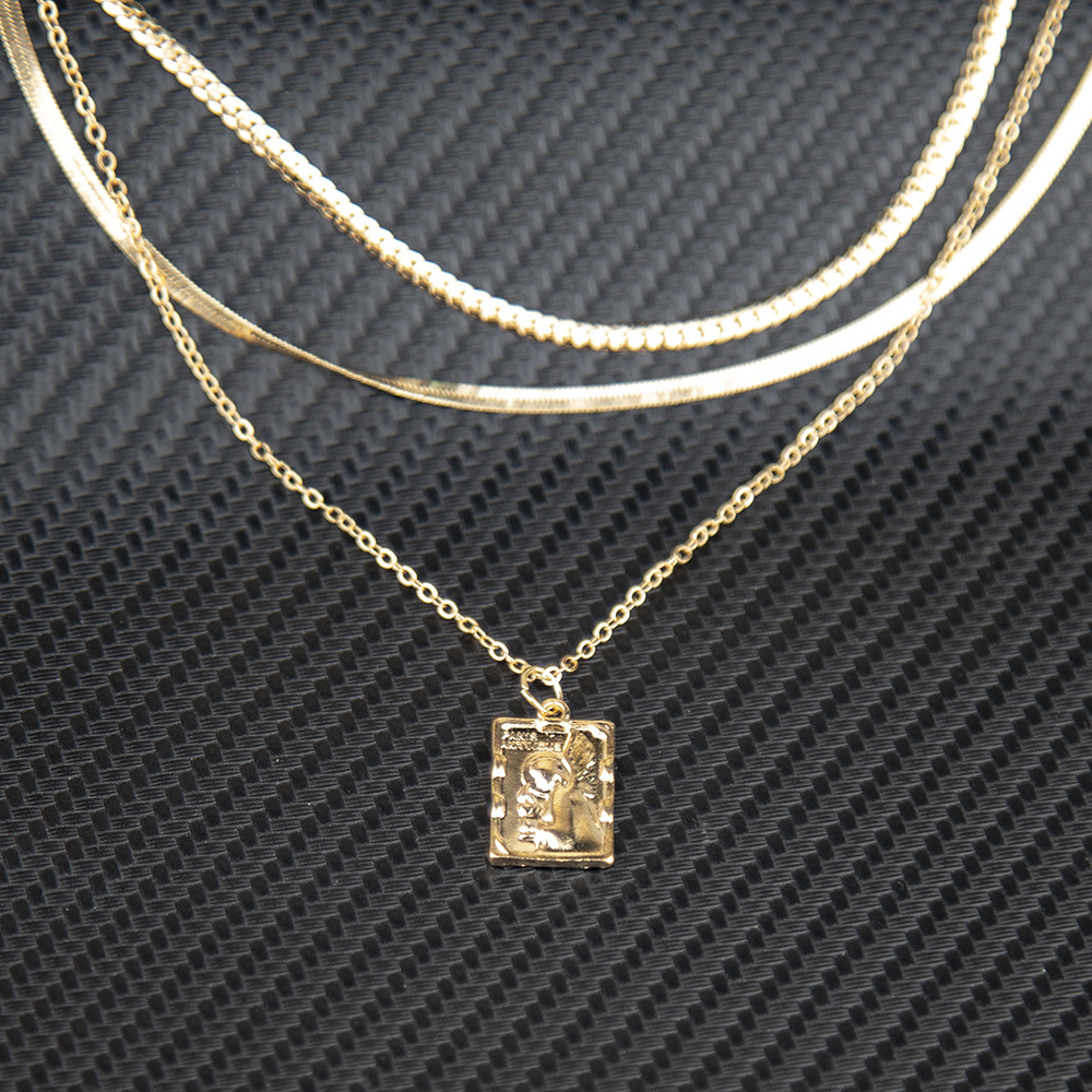 Streetwear Square Alloy Wholesale Layered Necklaces display picture 7
