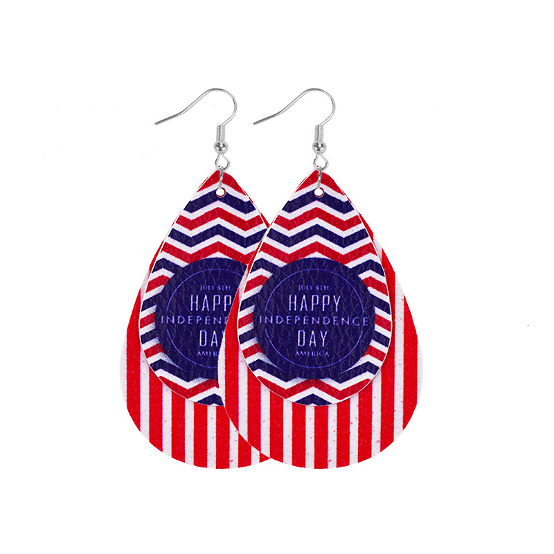 1 Pair Ethnic Style National Flag Plating Pu Leather Alloy Drop Earrings display picture 10