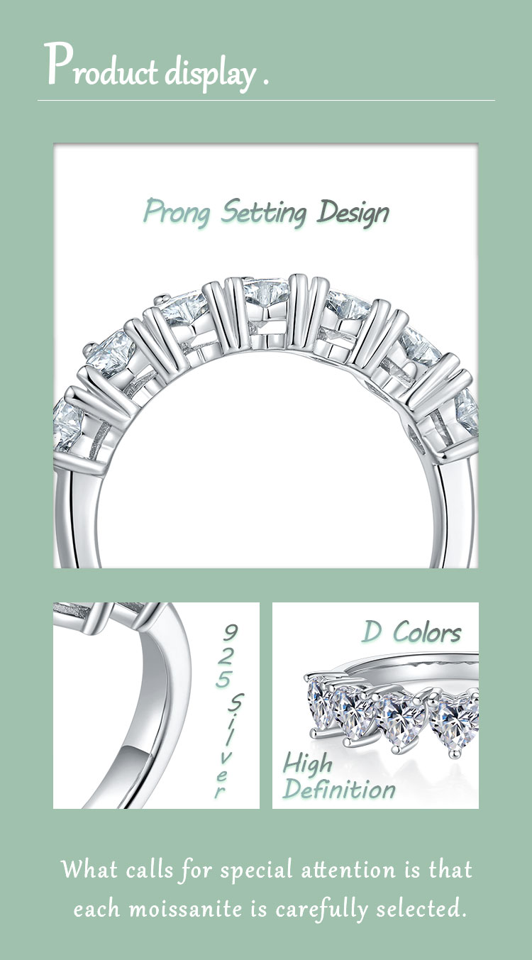 Elegant Hochzeit Klassischer Stil Einfarbig Sterling Silber Überzug Inlay Moissanit Überzogen Mit Rhodium Ringe display picture 3