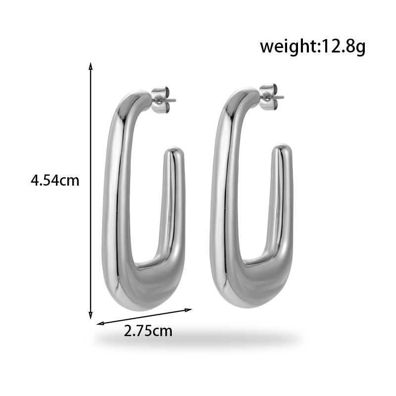 1 Pair Ig Style Simple Style Star Heart Shape Rectangle Stainless Steel Earrings display picture 3