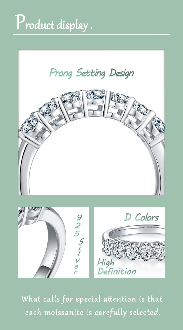 Elegant Hochzeit Klassischer Stil Einfarbig Sterling Silber Überzug Inlay Moissanit Überzogen Mit Rhodium Ringe display picture 3