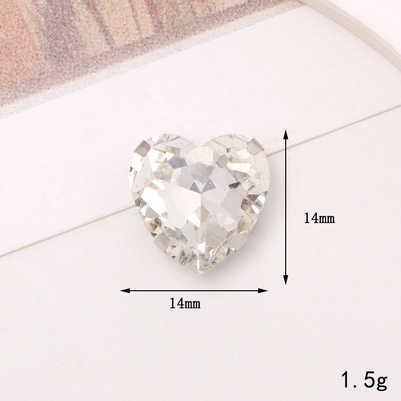 1 Piece 10 * 14mm 7 * 15mm Artificial Crystal Heart Shape DIY Ornament Accessories display picture 6