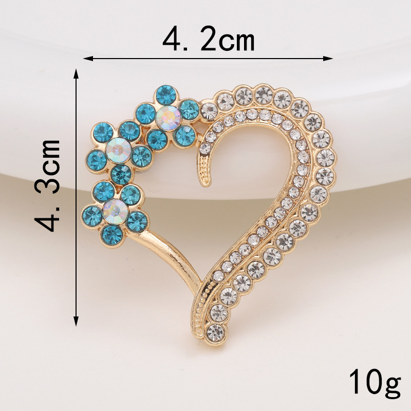 Sweet Heart Shape Metal Plating Inlay Artificial Diamond Jewelry Accessories display picture 4