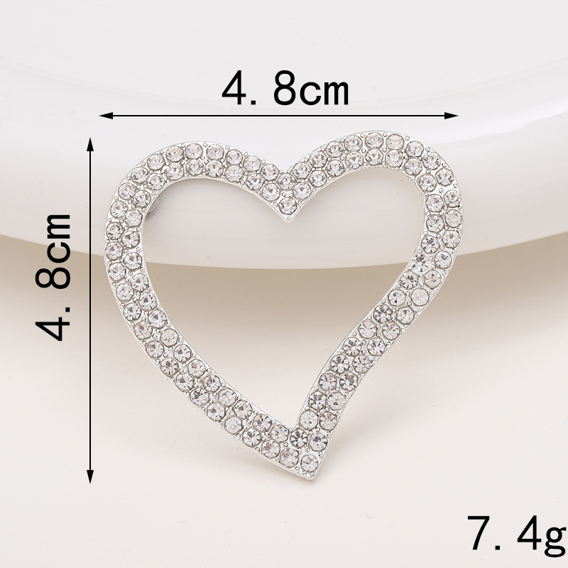 Sweet Heart Shape Metal Plating Inlay Artificial Diamond Jewelry Accessories display picture 8