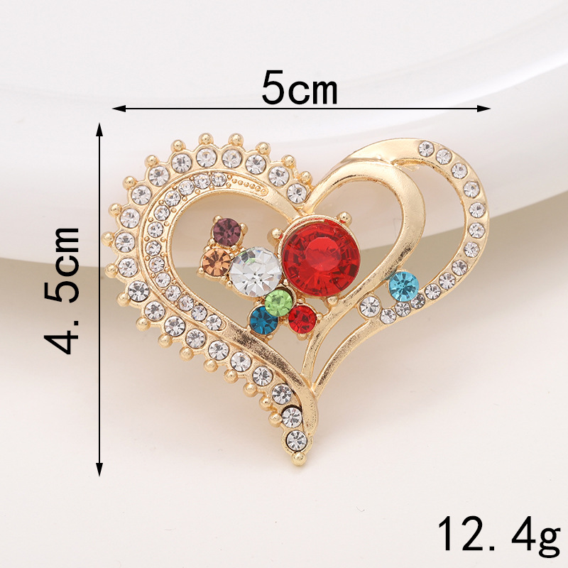 Sweet Heart Shape Metal Plating Inlay Artificial Diamond Jewelry Accessories display picture 10