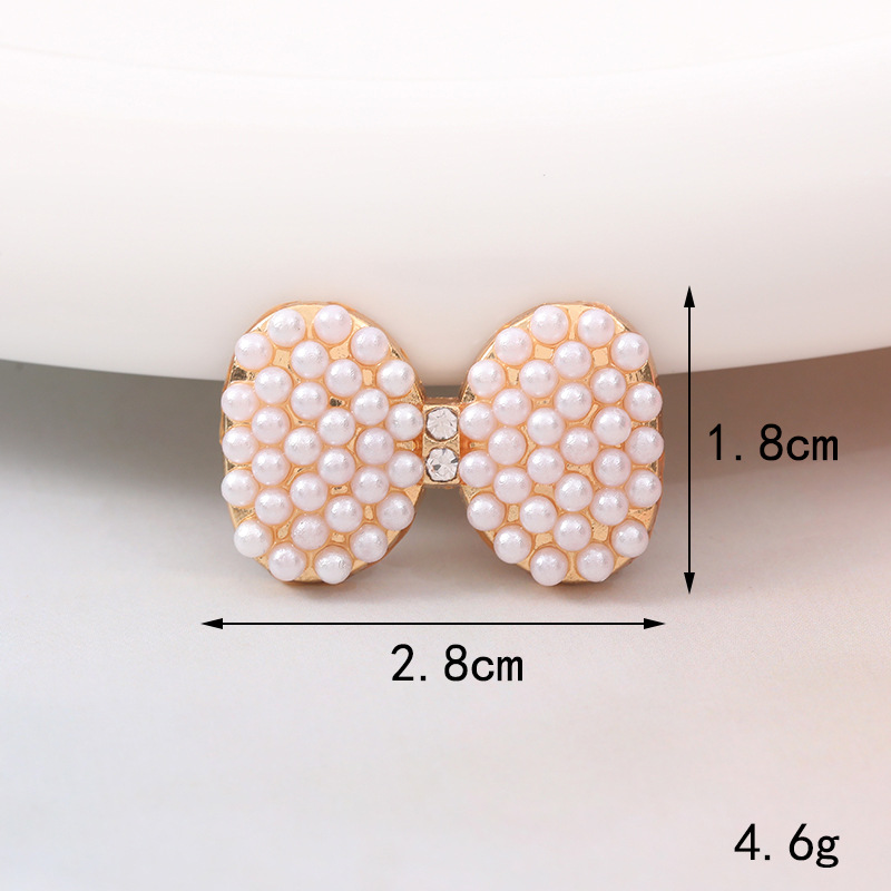 Sweet Bow Knot Metal Plating Inlay Artificial Pearls Artificial Diamond Jewelry Accessories display picture 16