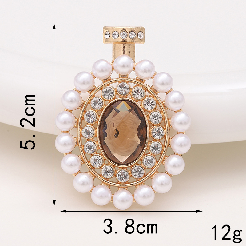 Basic Perfume Bottle Metal Plating Inlay Artificial Gemstones Artificial Pearls Jewelry Accessories display picture 2