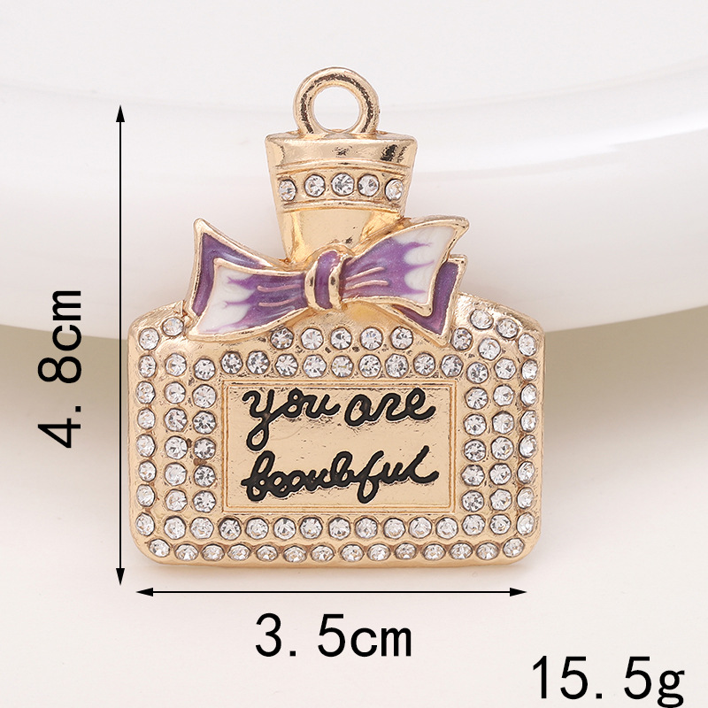 Basic Perfume Bottle Metal Plating Inlay Artificial Gemstones Artificial Pearls Jewelry Accessories display picture 5