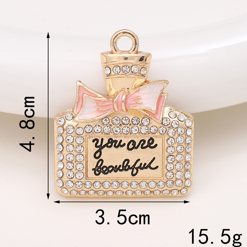 Basic Perfume Bottle Metal Plating Inlay Artificial Gemstones Artificial Pearls Jewelry Accessories display picture 11