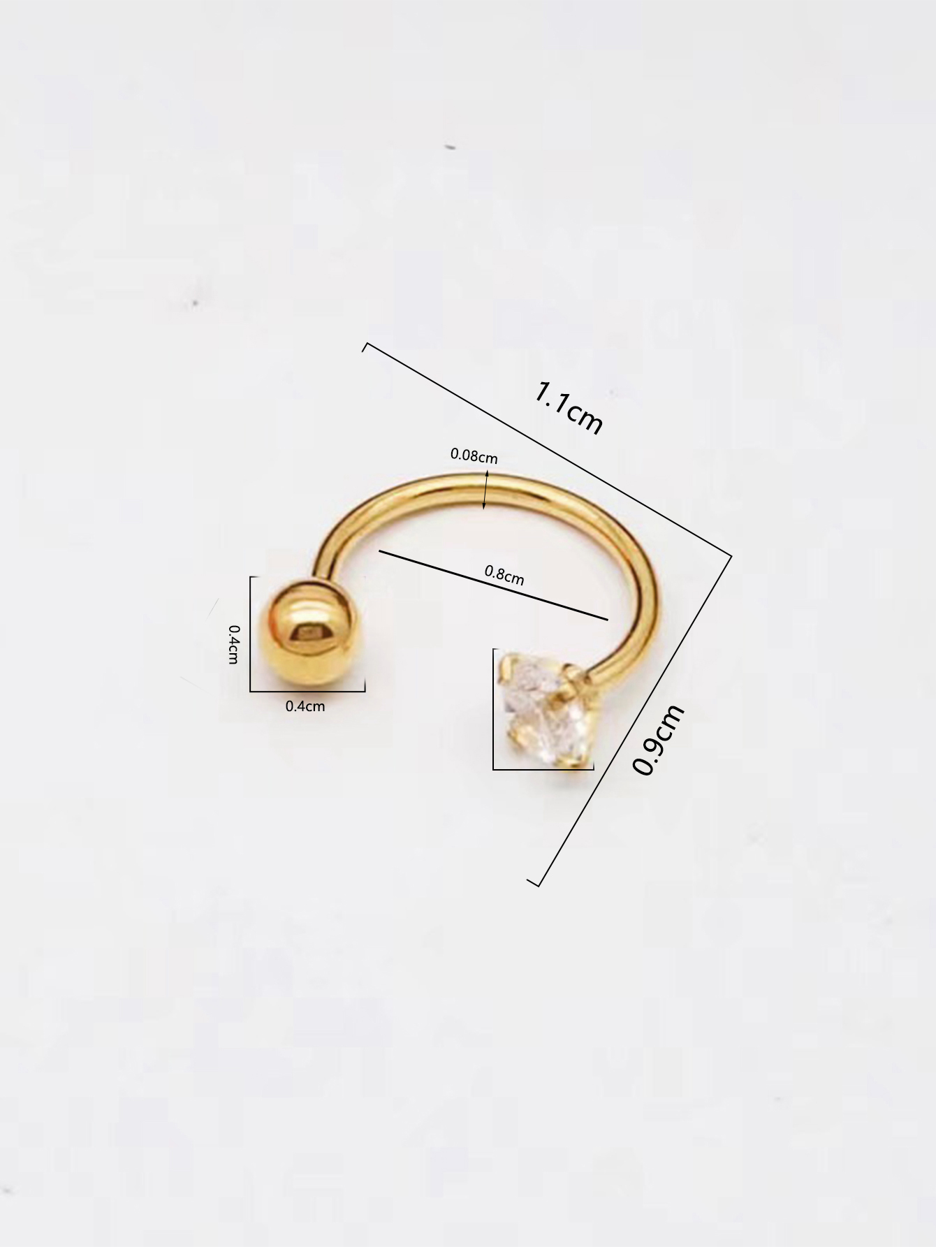 1 Piece Simple Style Square Inlay Stainless Steel Zircon Ear Cuffs display picture 1