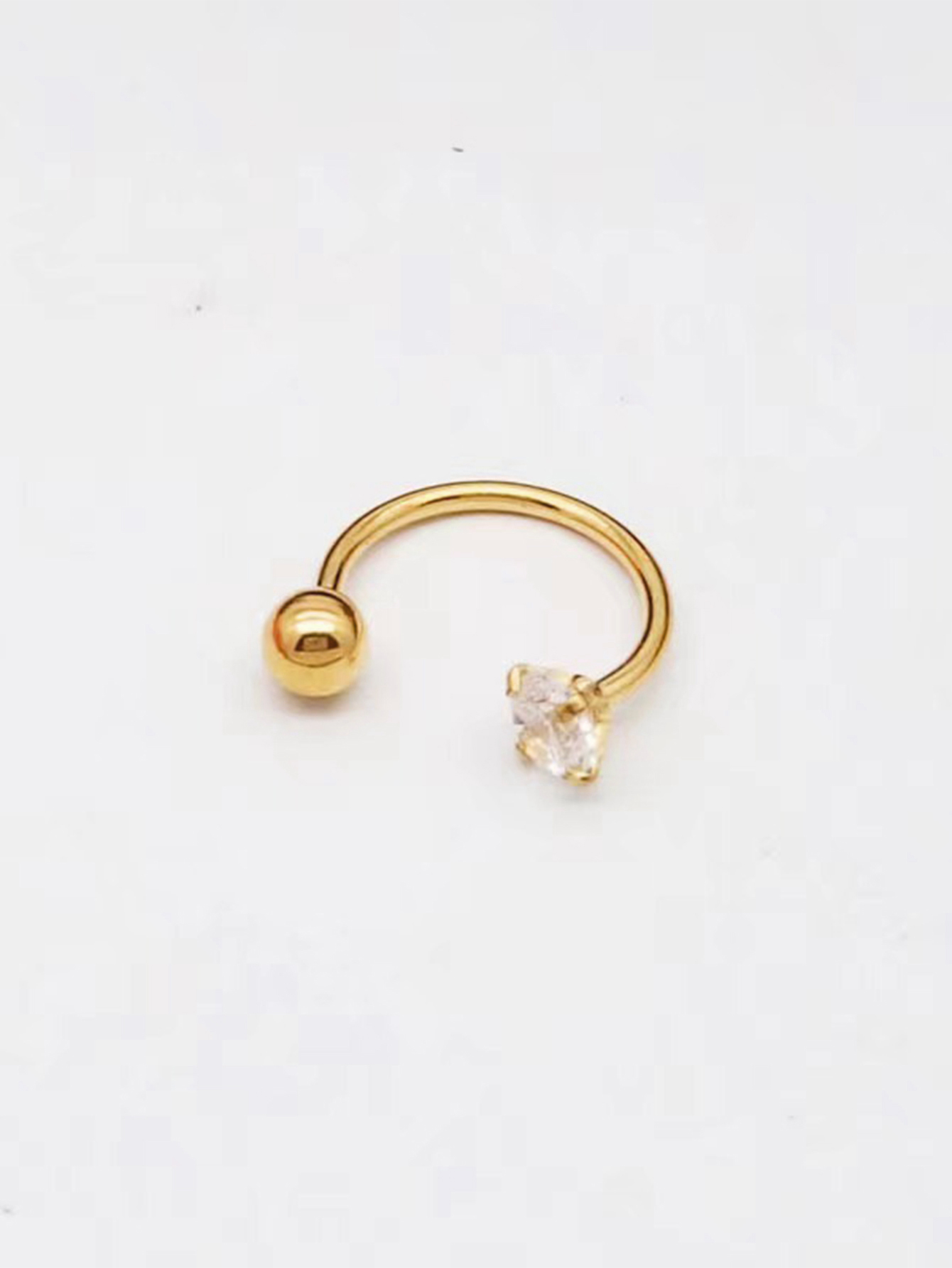 1 Piece Simple Style Square Inlay Stainless Steel Zircon Ear Cuffs display picture 4