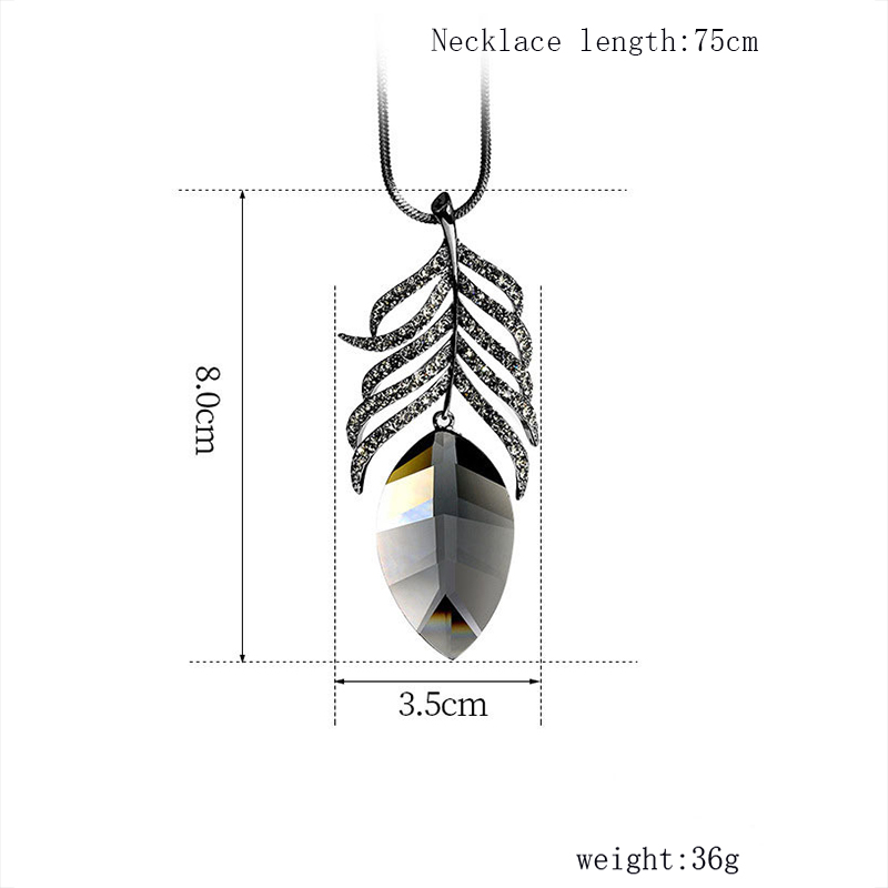 Streetwear Leaf Alloy Copper Inlay Glass Women's Sweater Chain display picture 1