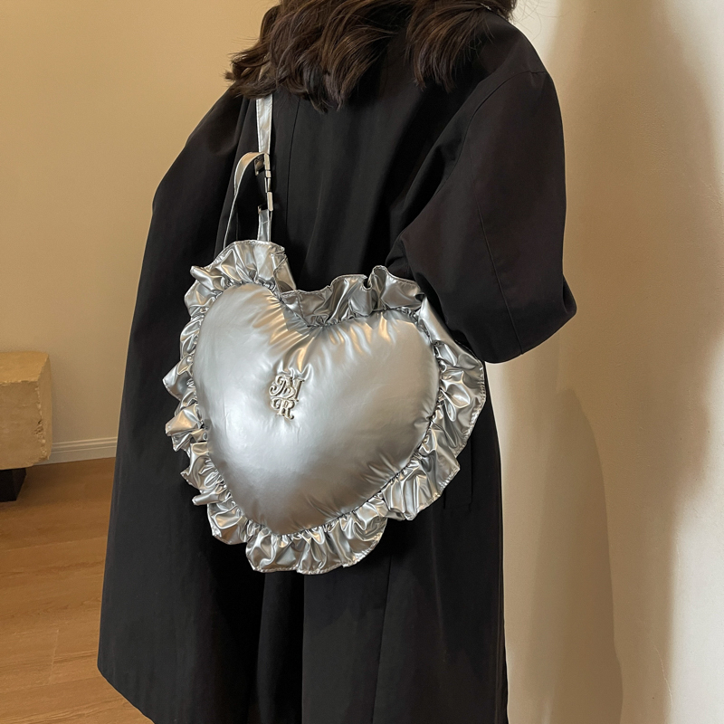 Frau Tuch Herzform Süß Vintage-stil Herzförmig Reißverschluss Modischer Rucksack display picture 21