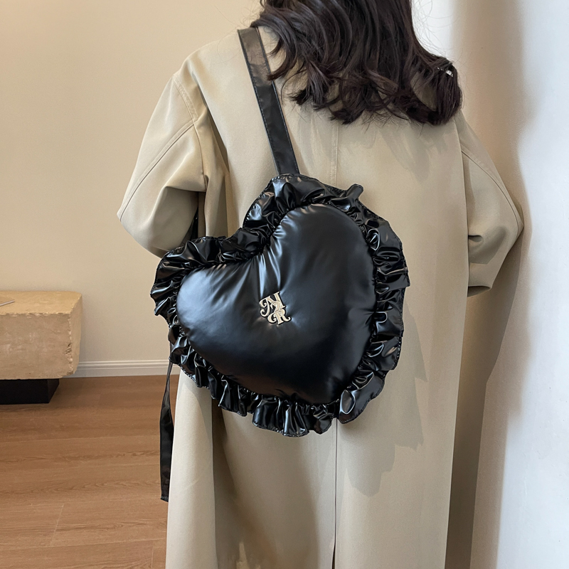 Frau Tuch Herzform Süß Vintage-stil Herzförmig Reißverschluss Modischer Rucksack display picture 6