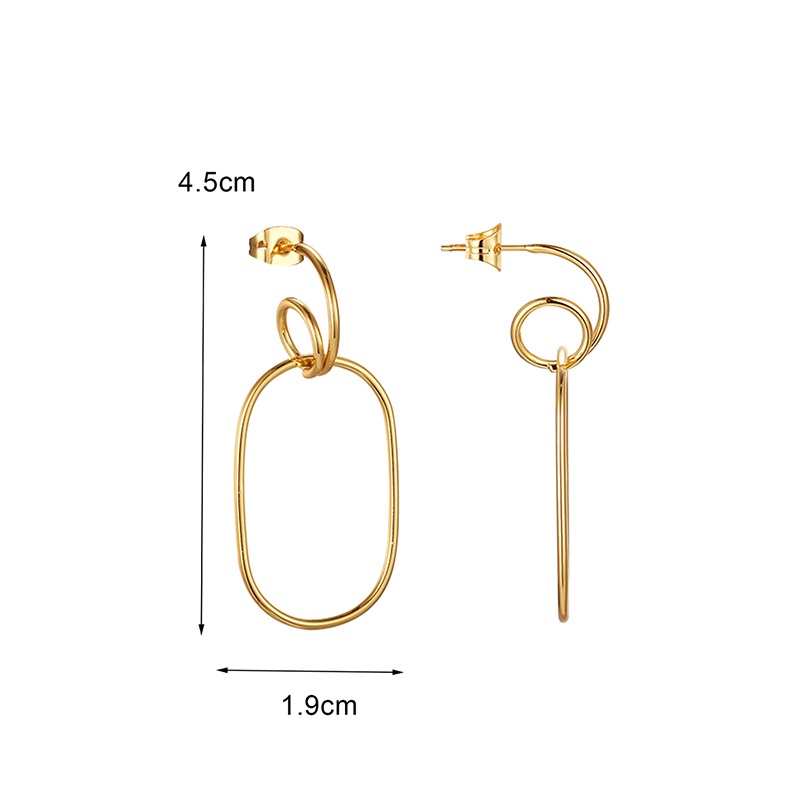 1 Pair Simple Style Oversized Commute Solid Color Plating Inlay Copper Zircon 18k Gold Plated Drop Earrings display picture 5