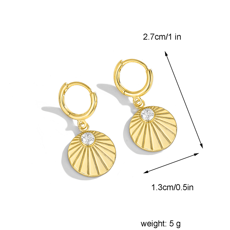 1 Pair Simple Style Oversized Commute Solid Color Plating Inlay Copper Zircon 18k Gold Plated Drop Earrings display picture 7