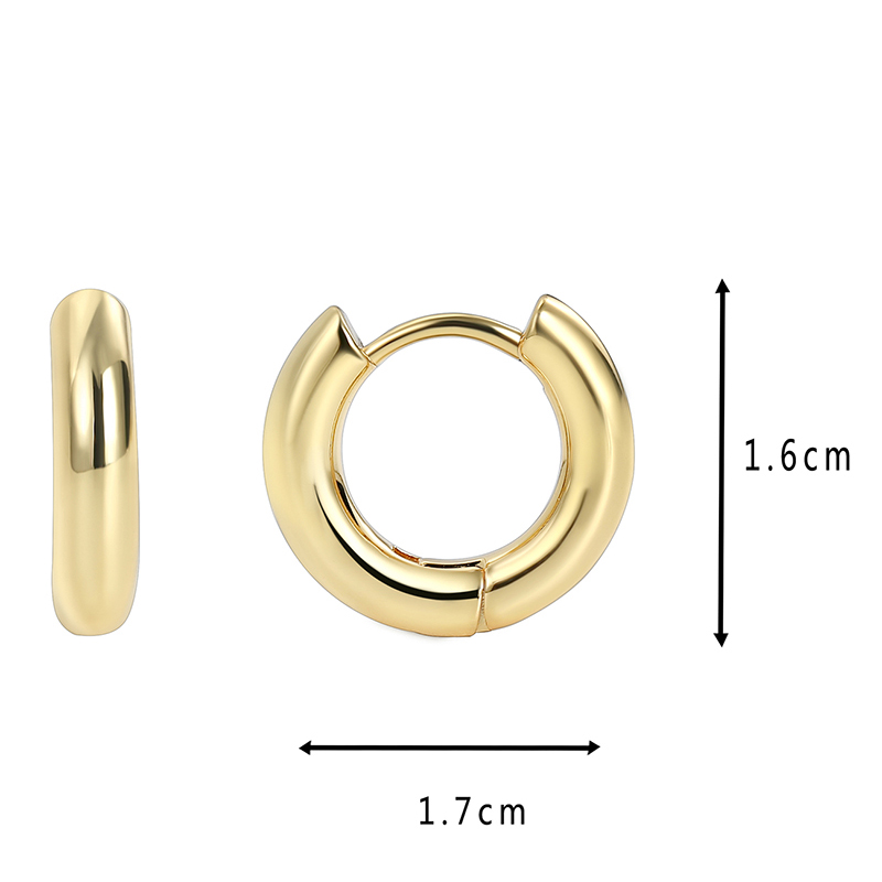 1 Pair Punk Simple Style Classic Style Solid Color Plating Copper 18k Gold Plated Hoop Earrings display picture 5