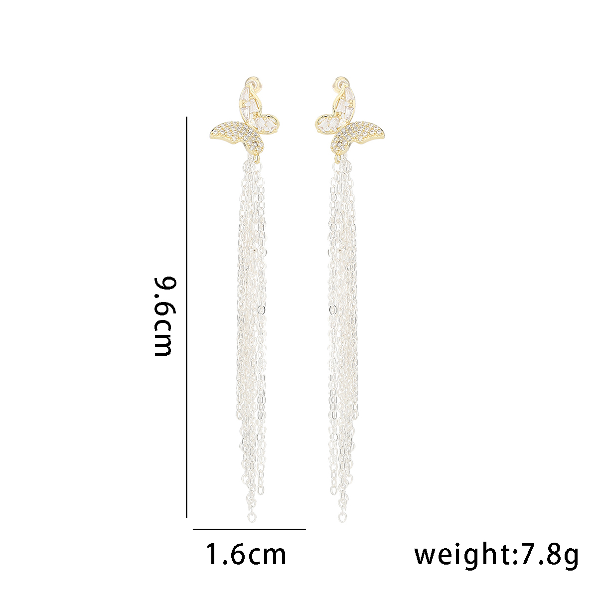 1 Pair Simple Style Butterfly Inlay Copper Zircon Drop Earrings display picture 2