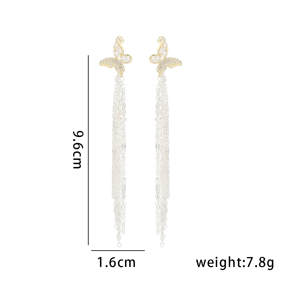 1 Paire Style Simple Papillon Incruster Le Cuivre Zircon Boucles D'oreilles display picture 2