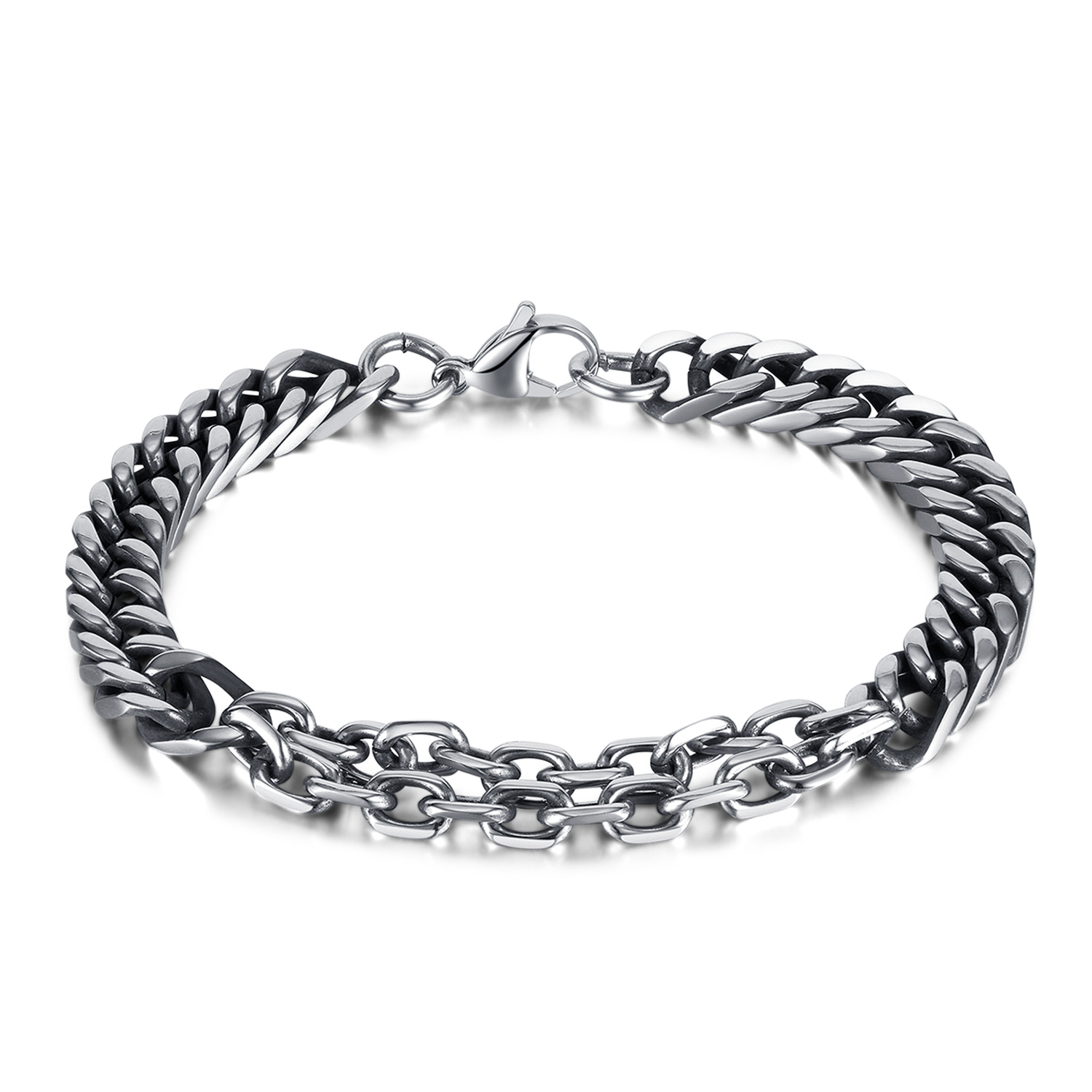 Vintage Style Splicing Stainless Steel Men's Bracelets display picture 1