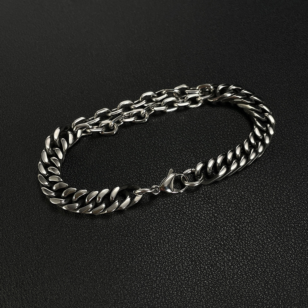 Vintage Style Splicing Stainless Steel Men's Bracelets display picture 6