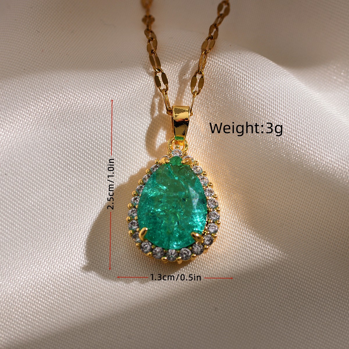 Elegant Water Droplets Copper Zircon Pendant Necklace In Bulk display picture 3
