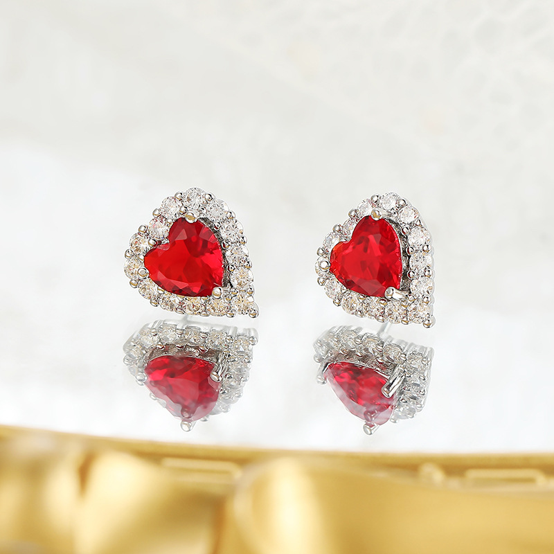 Elegant Heart Shape Copper Earrings Necklace In Bulk display picture 20