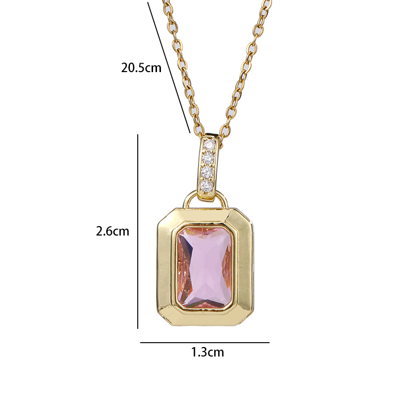Simple Style Geometric Copper Zircon Pendant Necklace In Bulk display picture 1