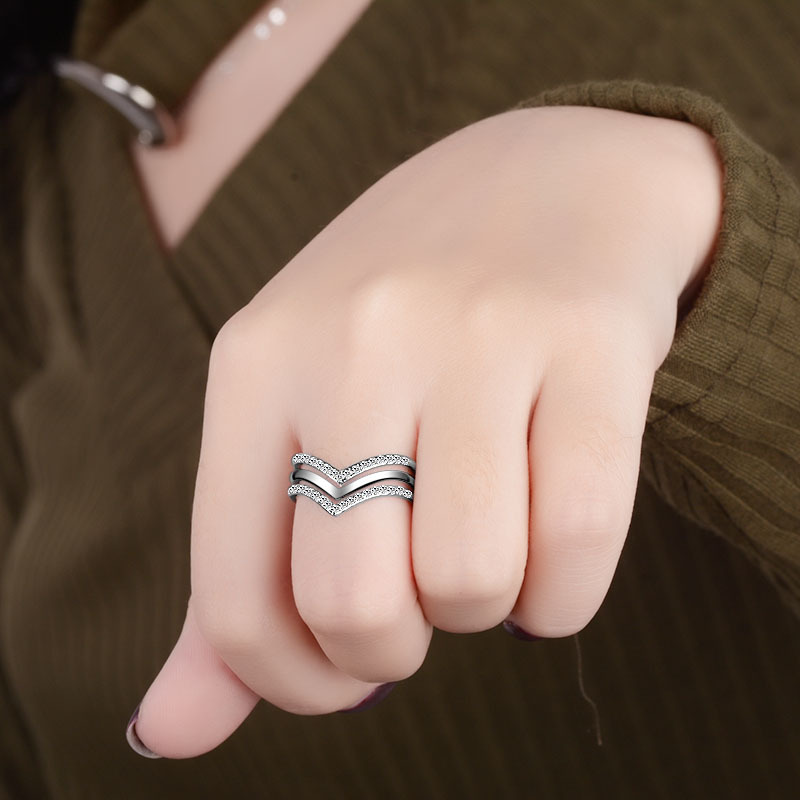Copper Lady Simple Style Classic Style Inlay Geometric Zircon Open Rings display picture 1