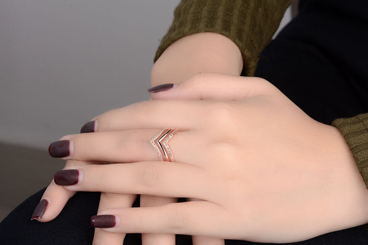 Copper Lady Simple Style Classic Style Inlay Geometric Zircon Open Rings display picture 2