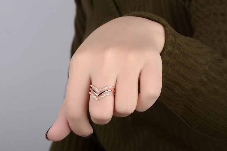 Copper Lady Simple Style Classic Style Inlay Geometric Zircon Open Rings display picture 5
