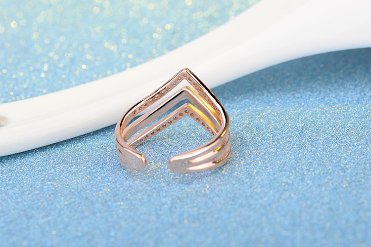 Copper Lady Simple Style Classic Style Inlay Geometric Zircon Open Rings display picture 14