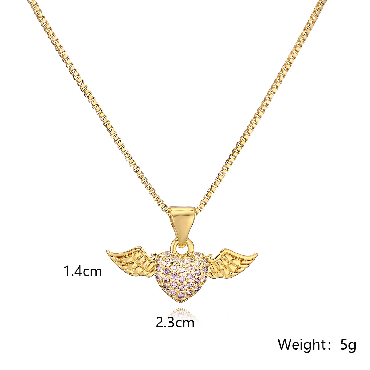 Simple Style Geometric Heart Shape Copper 18k Gold Plated Zircon Pendant Necklace In Bulk display picture 2