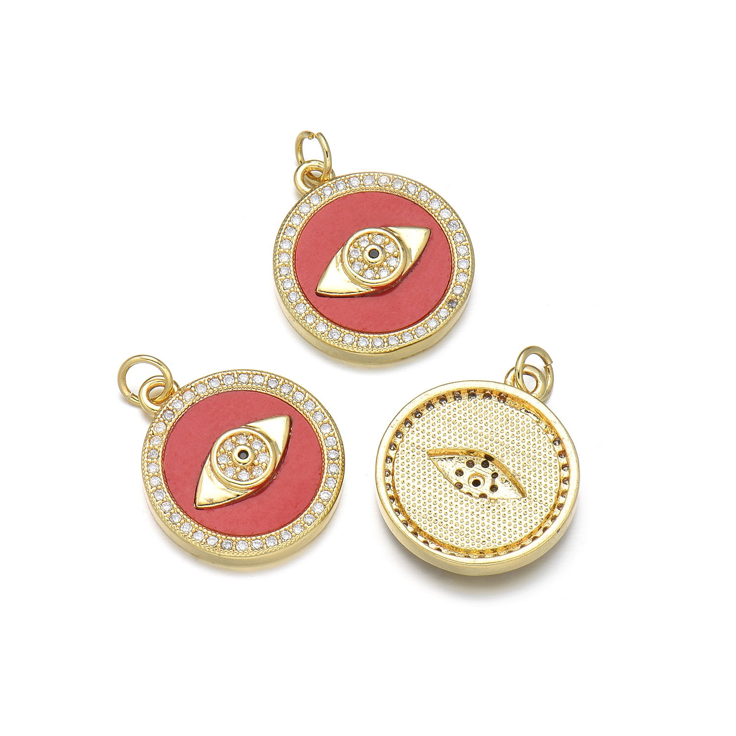 Simple Style Tower Eye Copper Zircon 18k Gold Plated Charms display picture 7