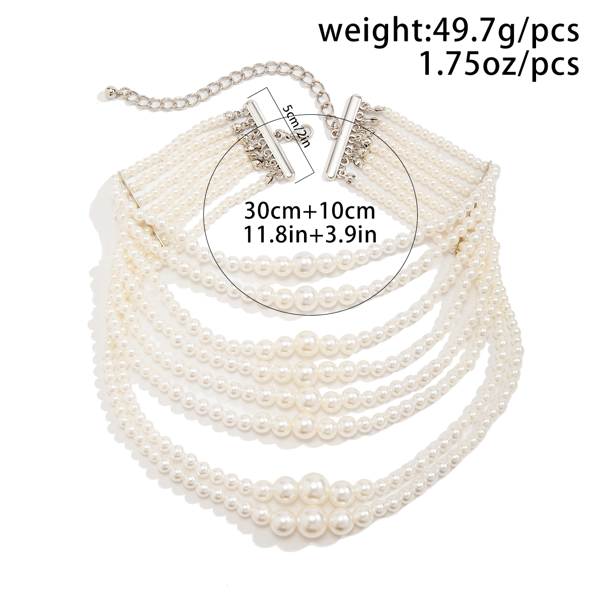 Elegant Retro Irregular Geometric Imitation Pearl Wholesale Layered Necklaces display picture 1