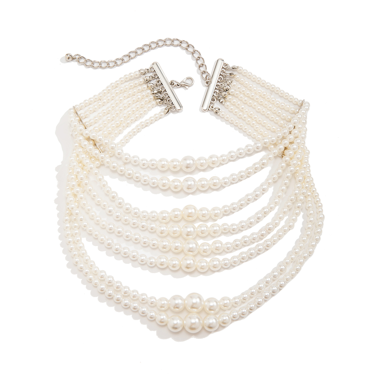 Elegant Retro Irregular Geometric Imitation Pearl Wholesale Layered Necklaces display picture 4