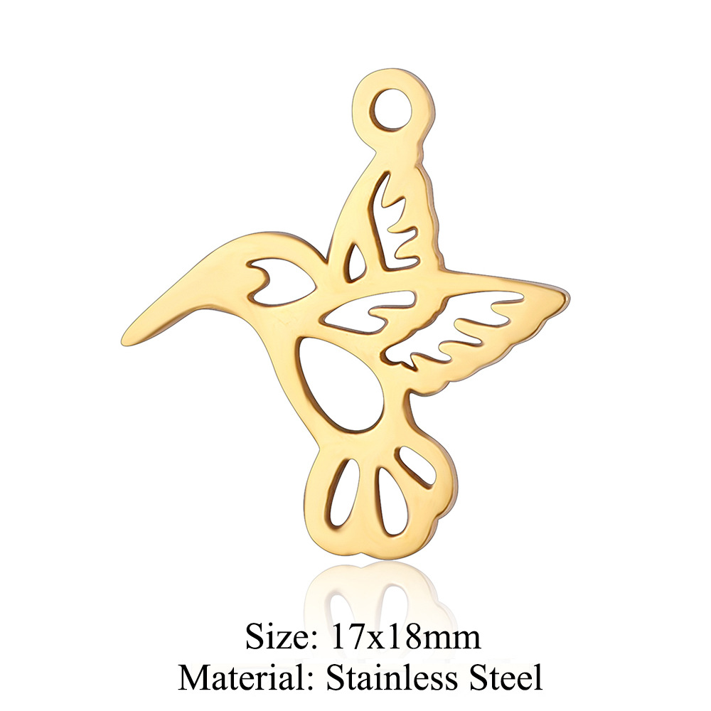Simple Style Fox Dragonfly Elephant Stainless Steel Polishing Plating Gold Plated Jewelry Accessories display picture 5