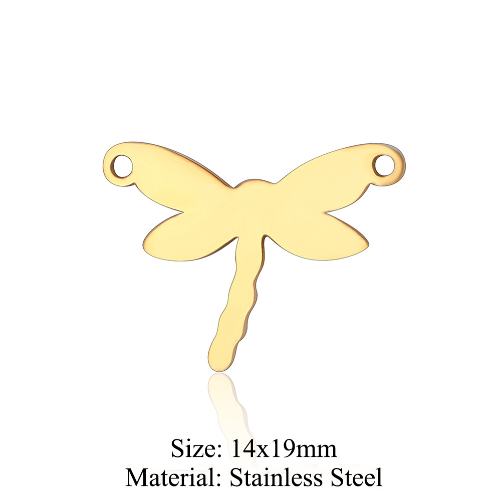 Simple Style Fox Dragonfly Elephant Stainless Steel Polishing Plating Gold Plated Jewelry Accessories display picture 7