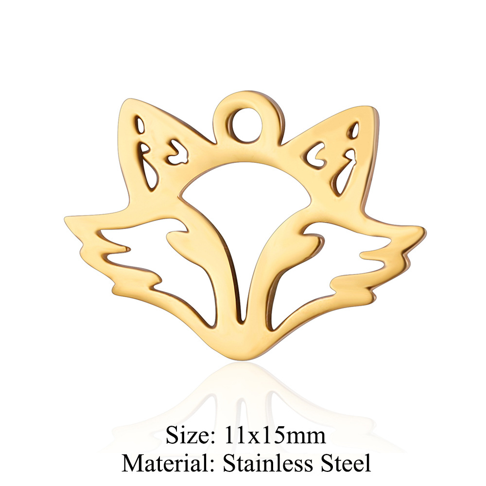 Simple Style Fox Dragonfly Elephant Stainless Steel Polishing Plating Gold Plated Jewelry Accessories display picture 8